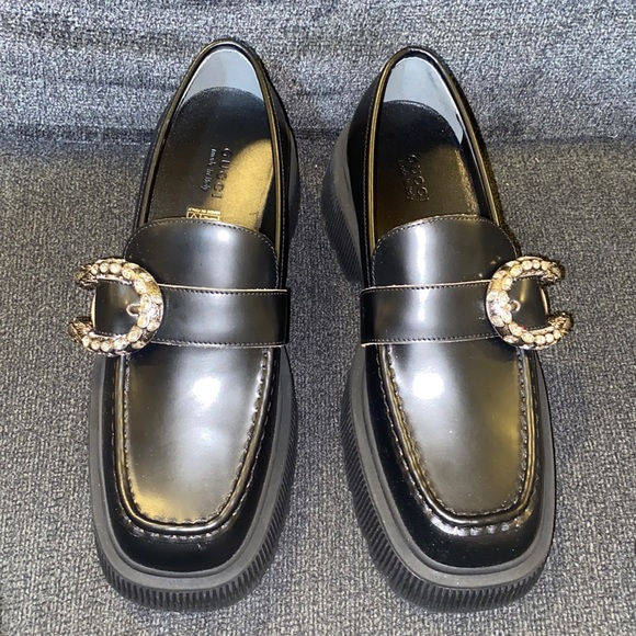 Gucci Shoes - Gucci Black Dionysus Cordovan Lux Loafers Flats